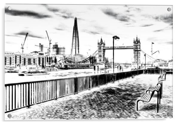 River Thames sketch Acrylic by David Pyatt