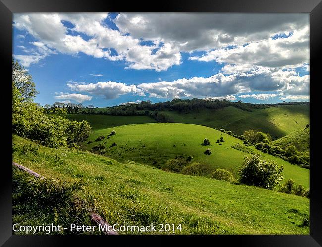 View of the South Downs, Sussex, England Framed Print by Peter McCormack