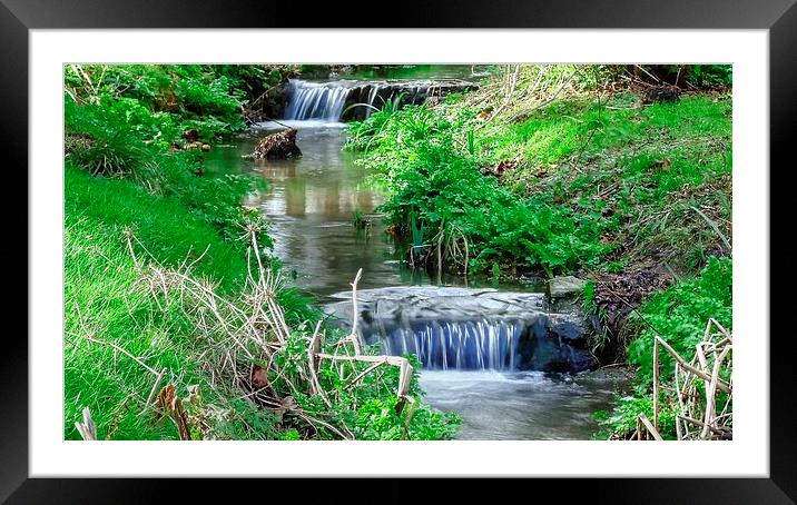 Miniture Waterfall Framed Mounted Print by Charlotte Moon