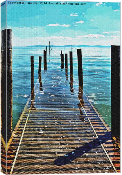 The vanishing pier at Rhos on Sea, Artistically po Canvas Print by Frank Irwin