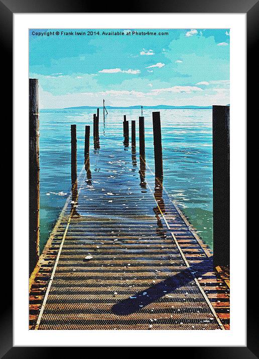 The vanishing pier at Rhos on Sea, Artistically po Framed Mounted Print by Frank Irwin