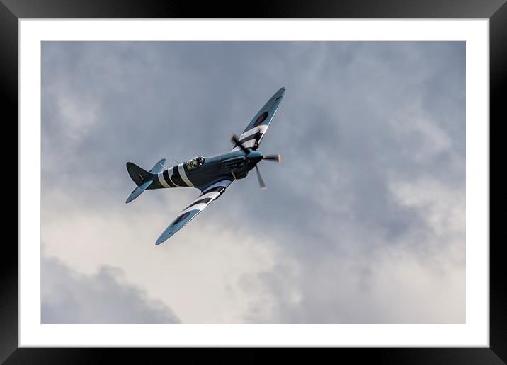 Spitfire Invasion Framed Mounted Print by J Biggadike