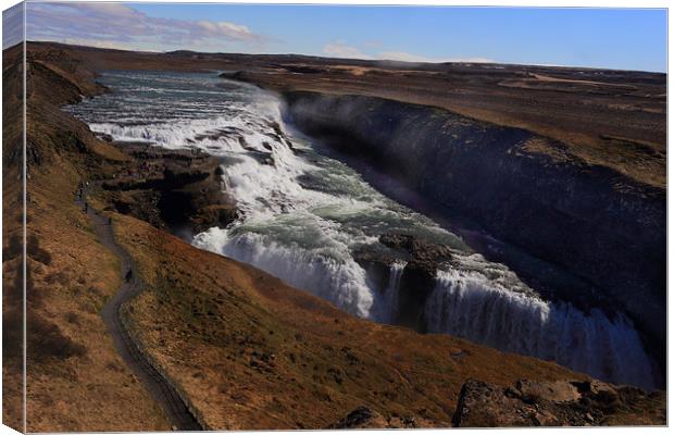 Gulfloss (Golden Waterfall) Canvas Print by Ceri Jones