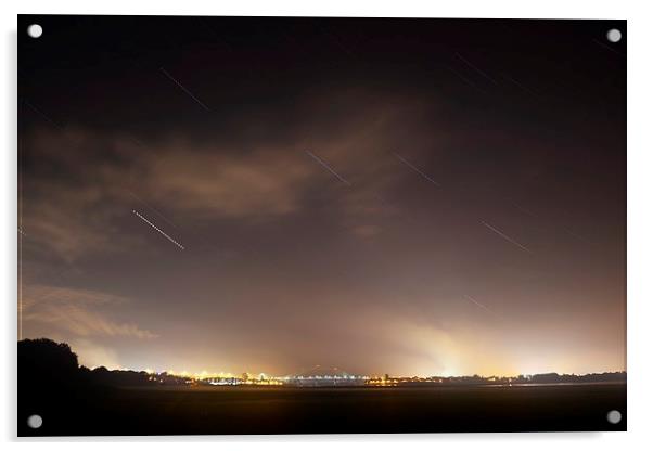 The stars over Runcorn Bridge Acrylic by Steven Murphy