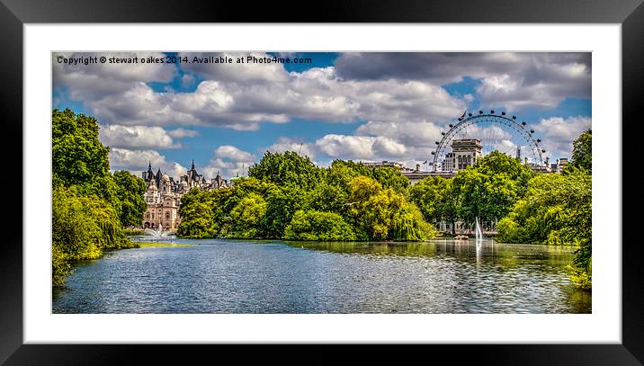 London Eye from St Jamess Park Framed Mounted Print by stewart oakes