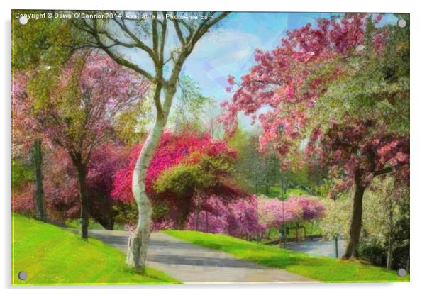 Victoria Park Springtime Acrylic by Dawn O'Connor