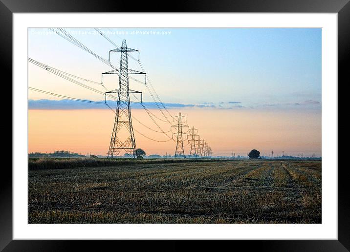 Pylons at Dawn Framed Mounted Print by Paul Williams