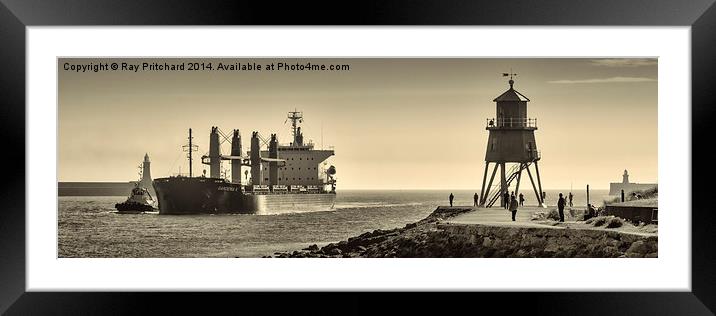 Ship Coming In Framed Mounted Print by Ray Pritchard