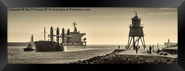 Ship Coming In Framed Print by Ray Pritchard