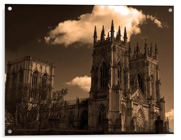 York MInster in the fall Acrylic by Robert Gipson