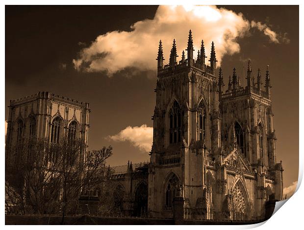 York MInster in the fall Print by Robert Gipson