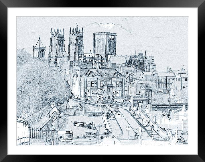 York, in pen and ink Framed Mounted Print by Robert Gipson