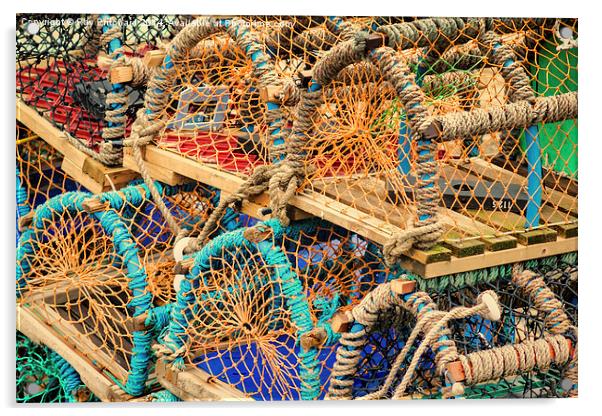 Lobster Pots Acrylic by Ray Pritchard