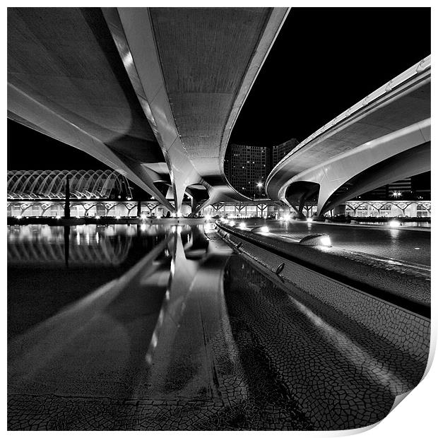 City Lights: Valencia Print by Sebastian Wuttke