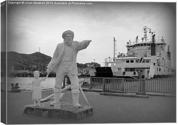 White Statue in Mallaig. Canvas Print by Lilian Marshall