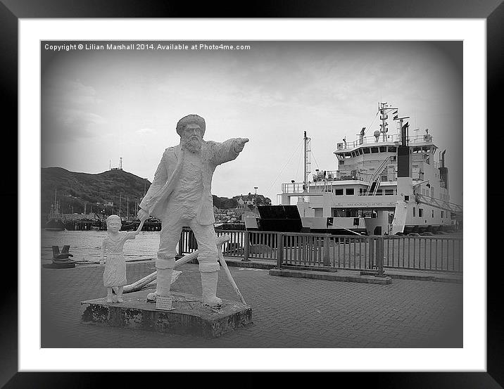 White Statue in Mallaig. Framed Mounted Print by Lilian Marshall