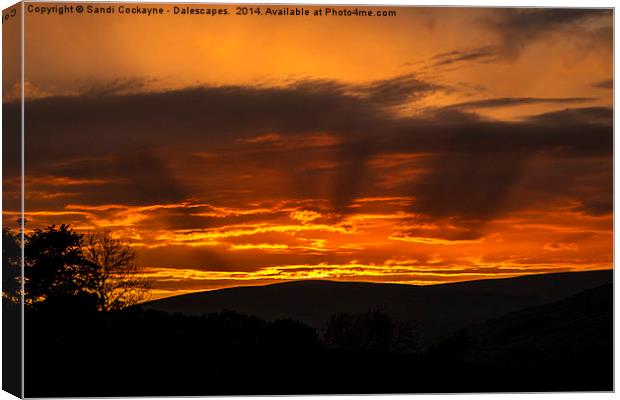 Dalescapes: Gunnerside Sunset and Silhouettes. Canvas Print by Sandi-Cockayne ADPS