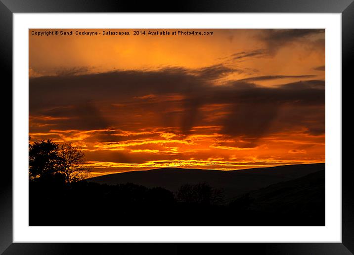 Dalescapes: Gunnerside Sunset and Silhouettes. Framed Mounted Print by Sandi-Cockayne ADPS