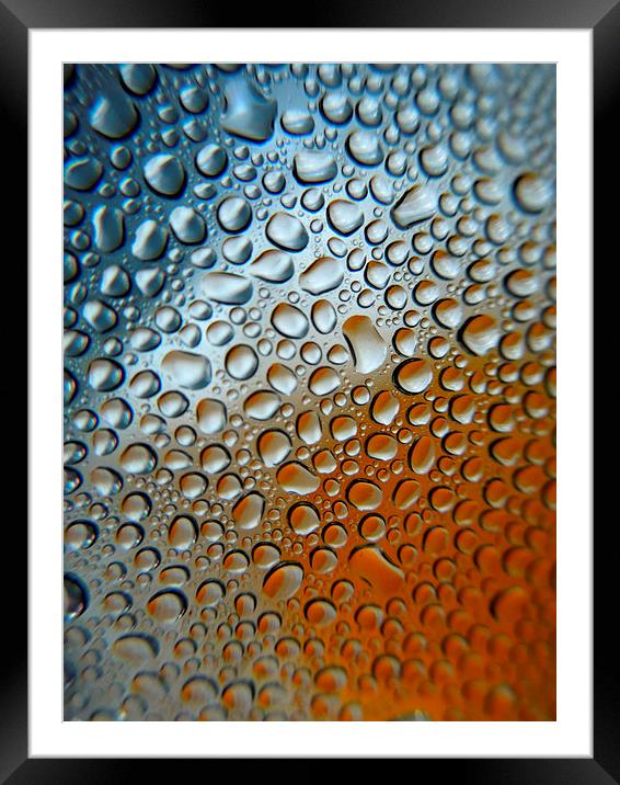 blue, white and orange Framed Mounted Print by Heather Newton