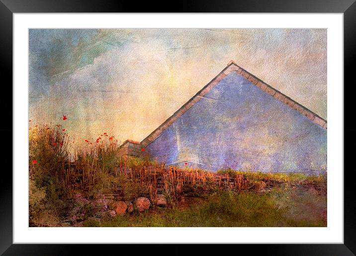 The Blue Cottage Framed Mounted Print by Dawn Cox