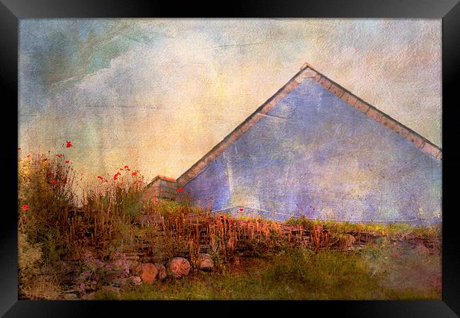 The Blue Cottage Framed Print by Dawn Cox