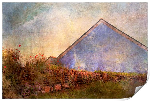 The Blue Cottage Print by Dawn Cox