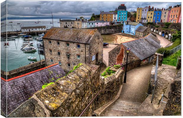 Down to Tenby Harbour Canvas Print by Simon West