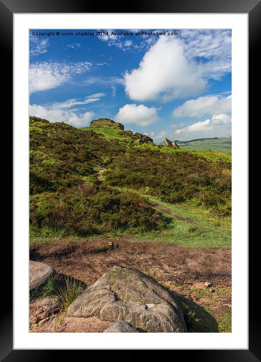 A Bright Sunny Day on Curbar Edge Framed Mounted Print by colin chalkley