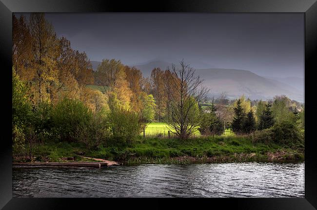 Brecon Beacons and river Usk Framed Print by Leighton Collins
