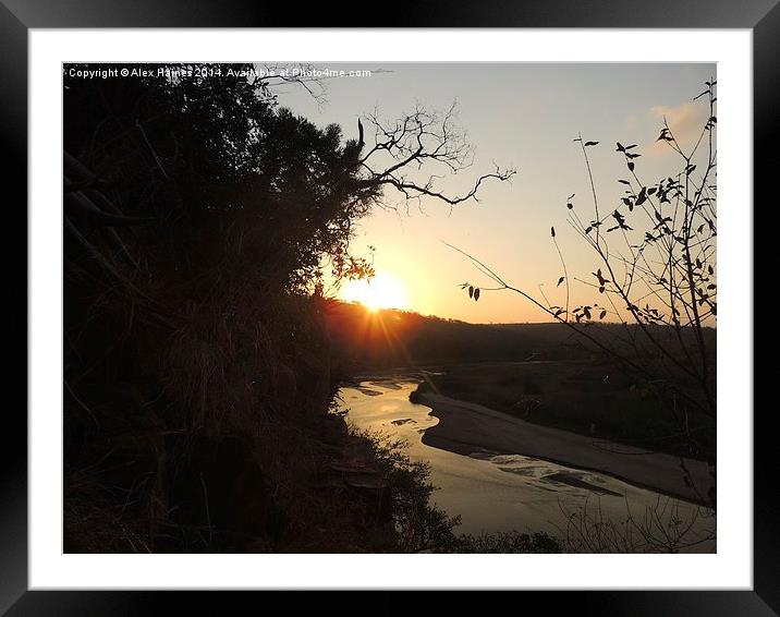 Sunset on the Umfolozi Framed Mounted Print by Alex Haines