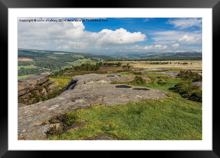 Rock Pools at Curbar Edge, Derbyshire Framed Mounted Print by colin chalkley