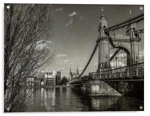 Hammersmith bridge Acrylic by Jon Mills