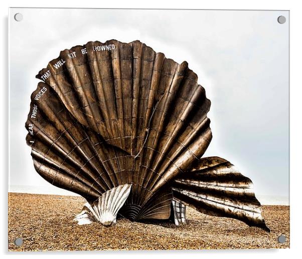 The Scallop, Aldeburgh Acrylic by Mark Bangert