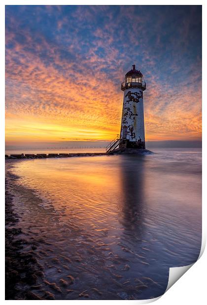 Sunset at the Lighthouse Print by Ian Mitchell