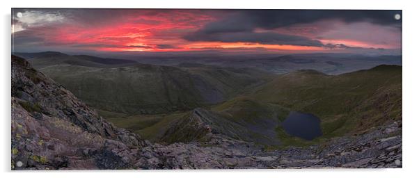 Blencathra Sunrise - Sharp Edge Panoramic Acrylic by James Grant