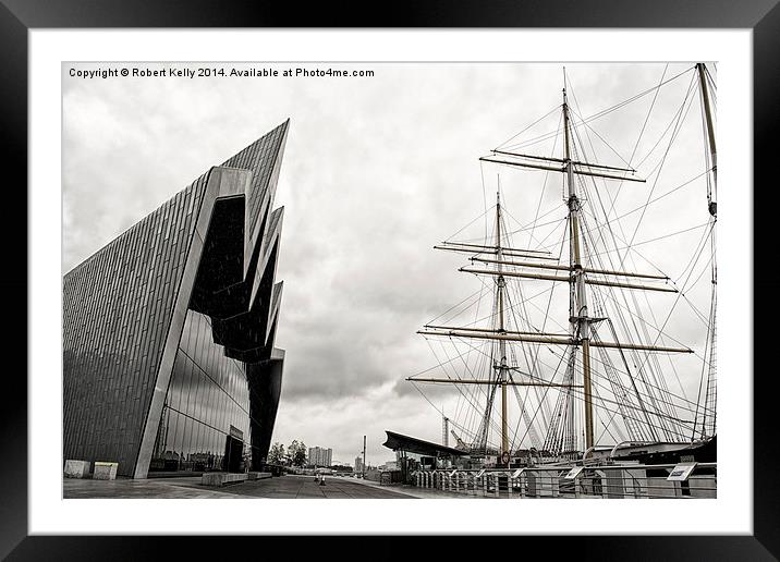 Glasgow Riverdside Museum & Glenlee Tall Ship Framed Mounted Print by Robert Kelly