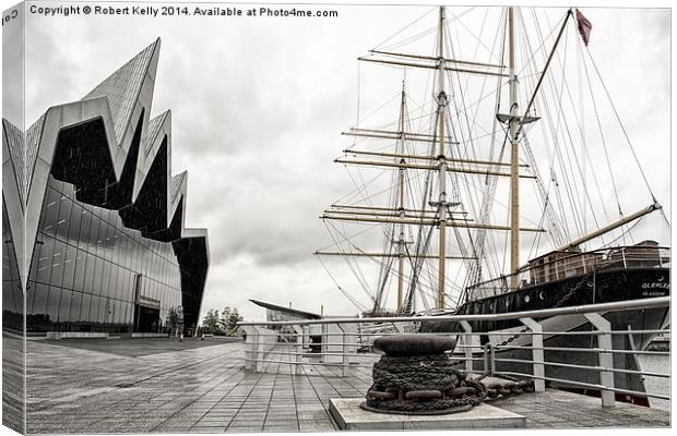 Glasgow Riverdside Museum & Glenlee Tall Ship Canvas Print by Robert Kelly