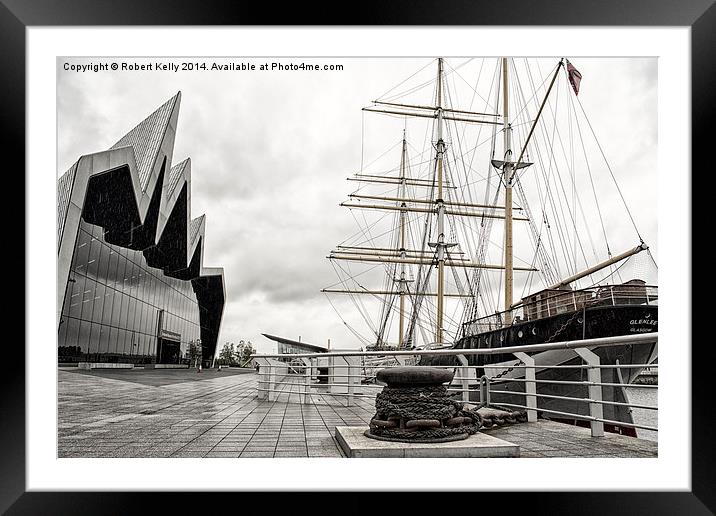 Glasgow Riverdside Museum & Glenlee Tall Ship Framed Mounted Print by Robert Kelly