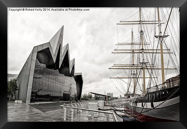 Glasgow Riverdside Museum & Glenlee Tall Ship Framed Print by Robert Kelly