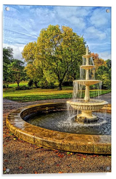 Sheffield Botanical Gardens Fountain Acrylic by Darren Galpin