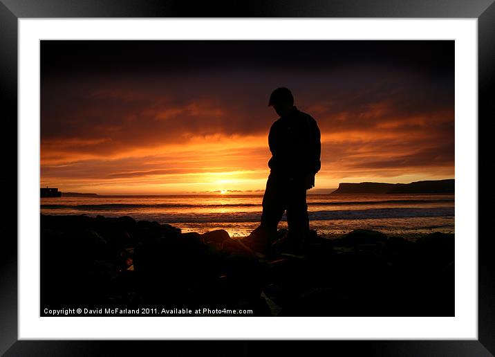 Young Dawn at Ballycastle Framed Mounted Print by David McFarland