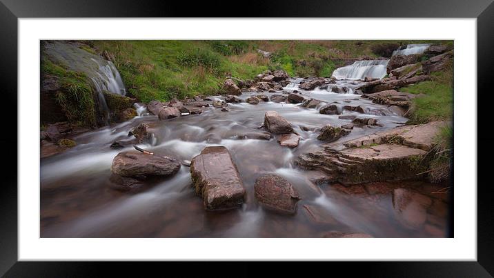 Brecon waterfall Framed Mounted Print by Leighton Collins