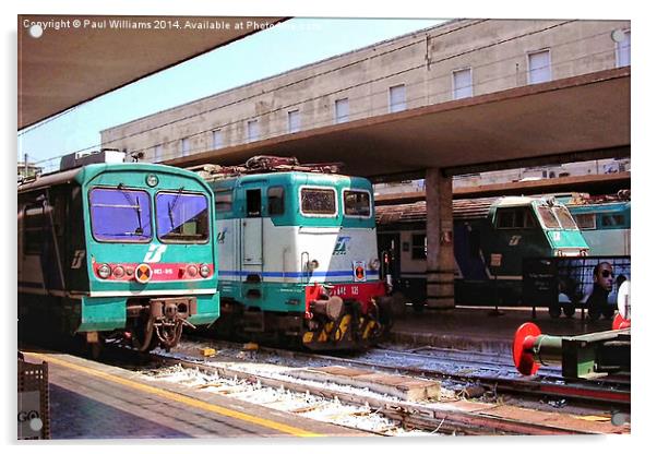 Locomotives at Florence Railway Station Acrylic by Paul Williams
