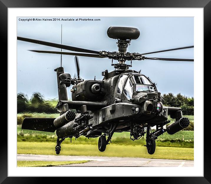 Apache Touch Down Framed Mounted Print by Alex Haines