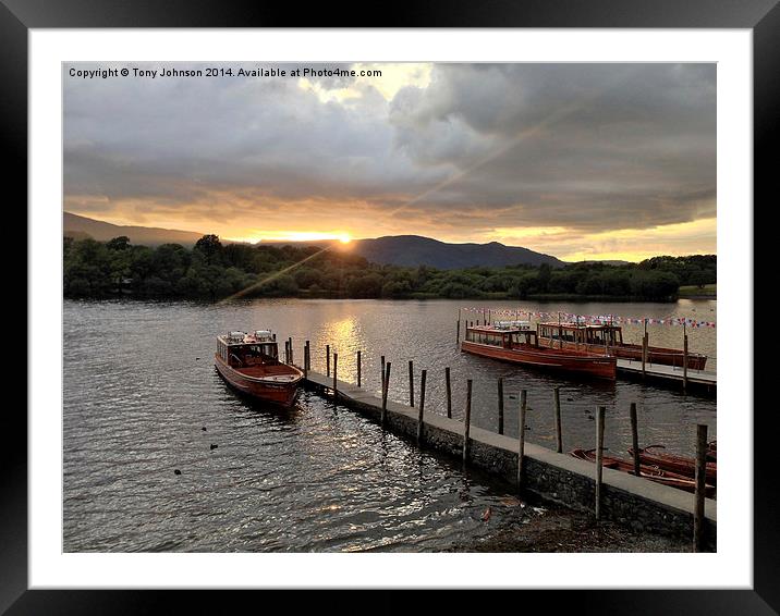 Sunset At Derwentwater Framed Mounted Print by Tony Johnson