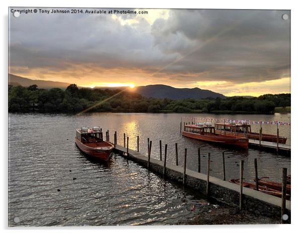 Sunset At Derwentwater Acrylic by Tony Johnson