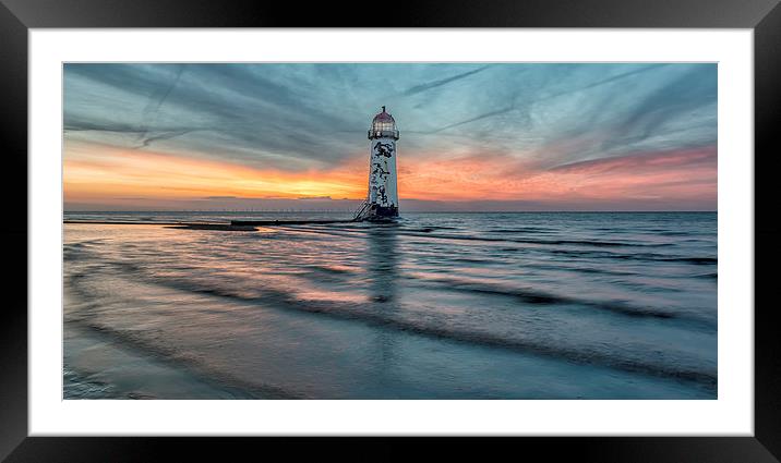 Talacre Welsh Lighthouse Sunset Framed Mounted Print by Adrian Evans