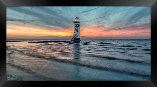 Talacre Welsh Lighthouse Sunset Framed Print by Adrian Evans