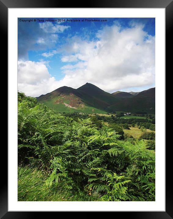 Causey Pike From Catbells Framed Mounted Print by Tony Johnson