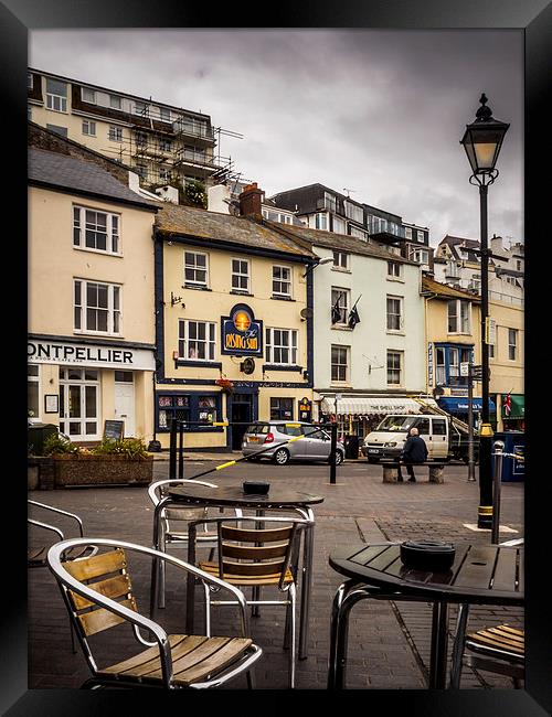 Harbour Cafe, Brixham, England, UK Framed Print by Mark Llewellyn